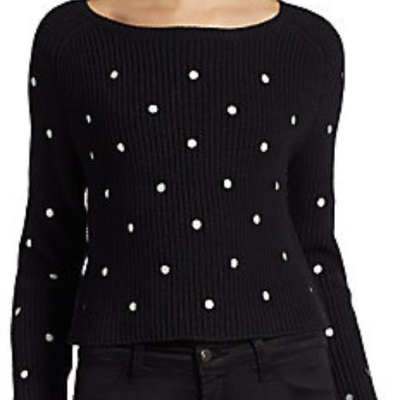 Dex Sweaters - Dex Polka Dotted Cropped Knit Sweater